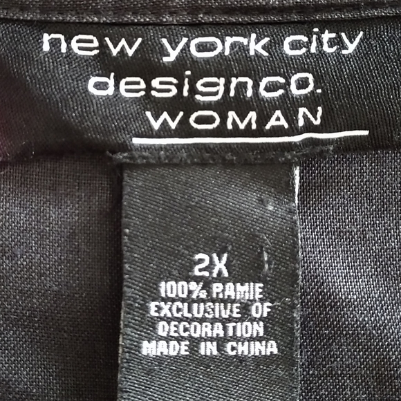 NY CITY DESIGN Sz 2X Ramie Embroidery Shirt Jacket - Picture 3 of 14